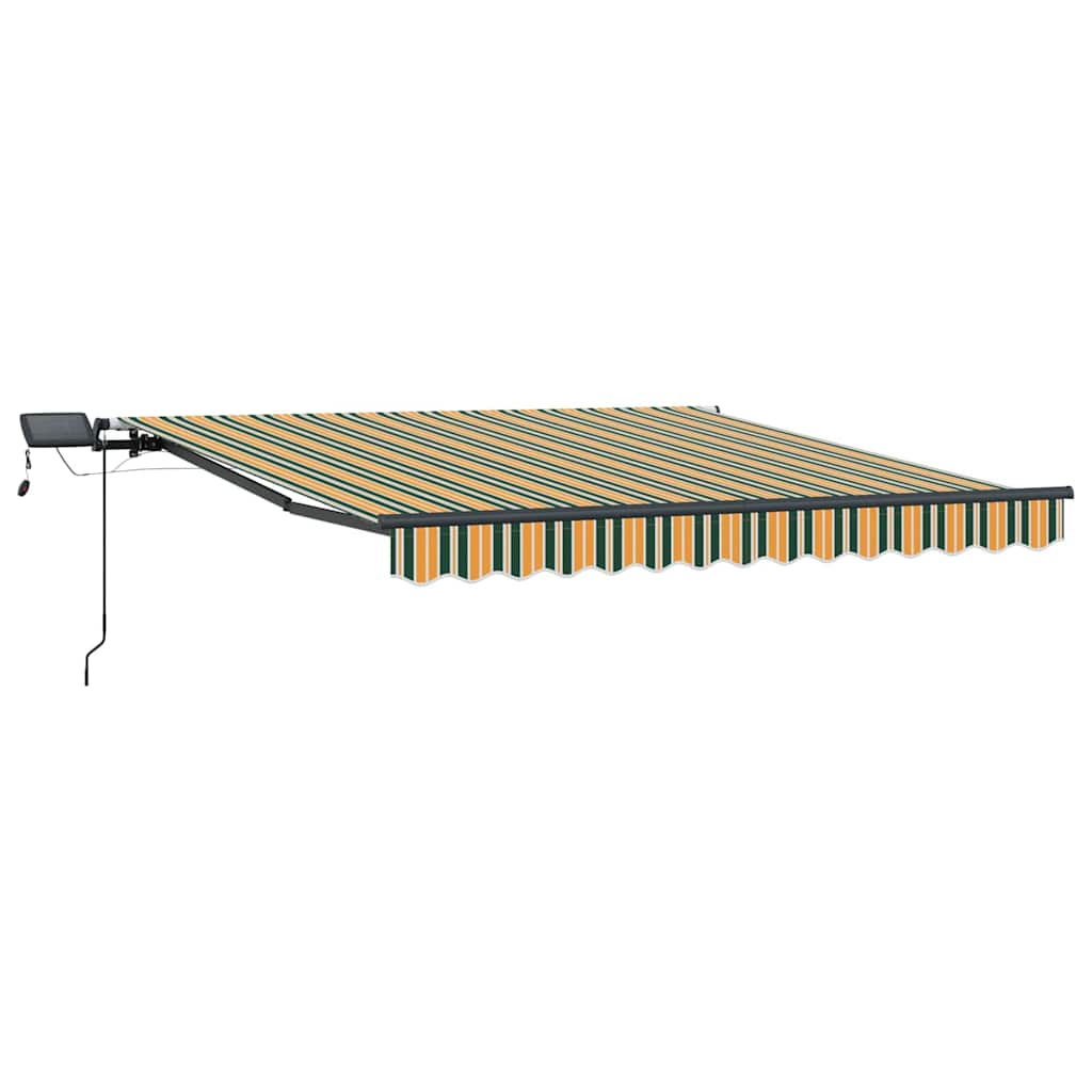 Einziehbare Markise Grün und Gelb 300 x 250 cm Stoff