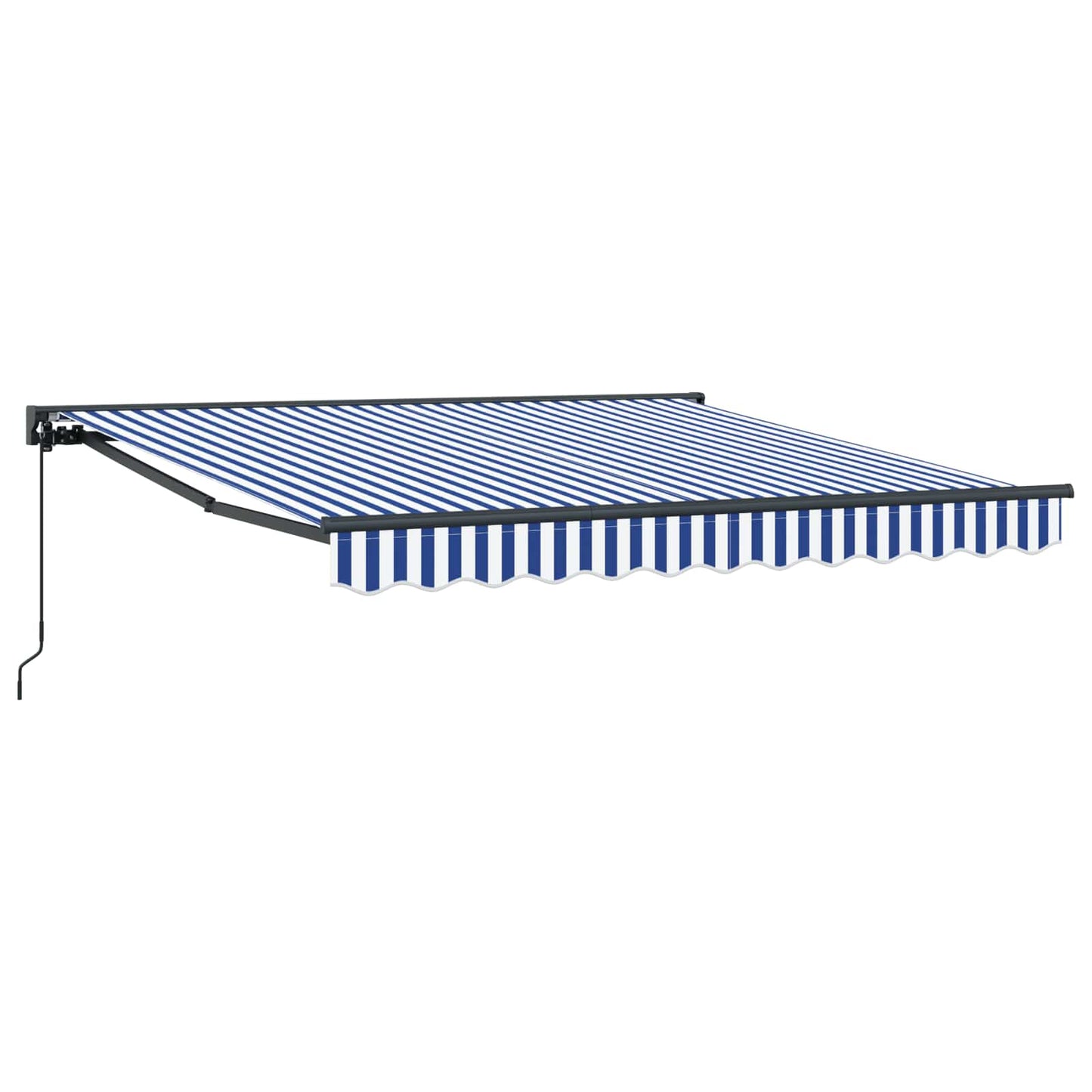 Einziehbare Markise Blau und Weiß 350 x 250 cm