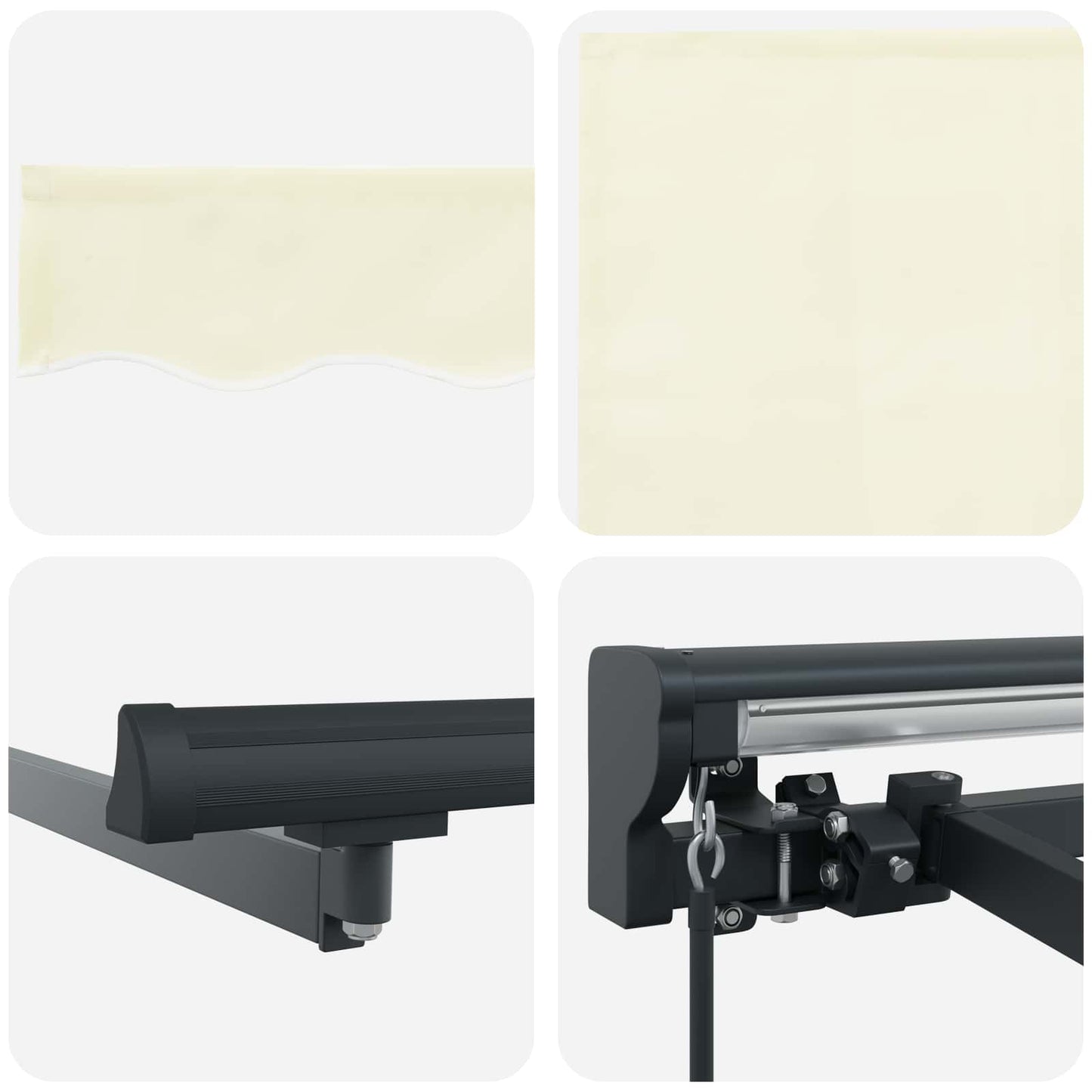 Einziehbare Markise Creme 350 x 250 cm Polyester und Metall