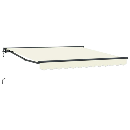 Einziehbare Markise Creme 350 x 250 cm Polyester und Metall