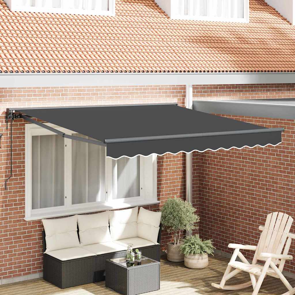 Einziehbare Markise Anthrazit 350x250 cm Stoff