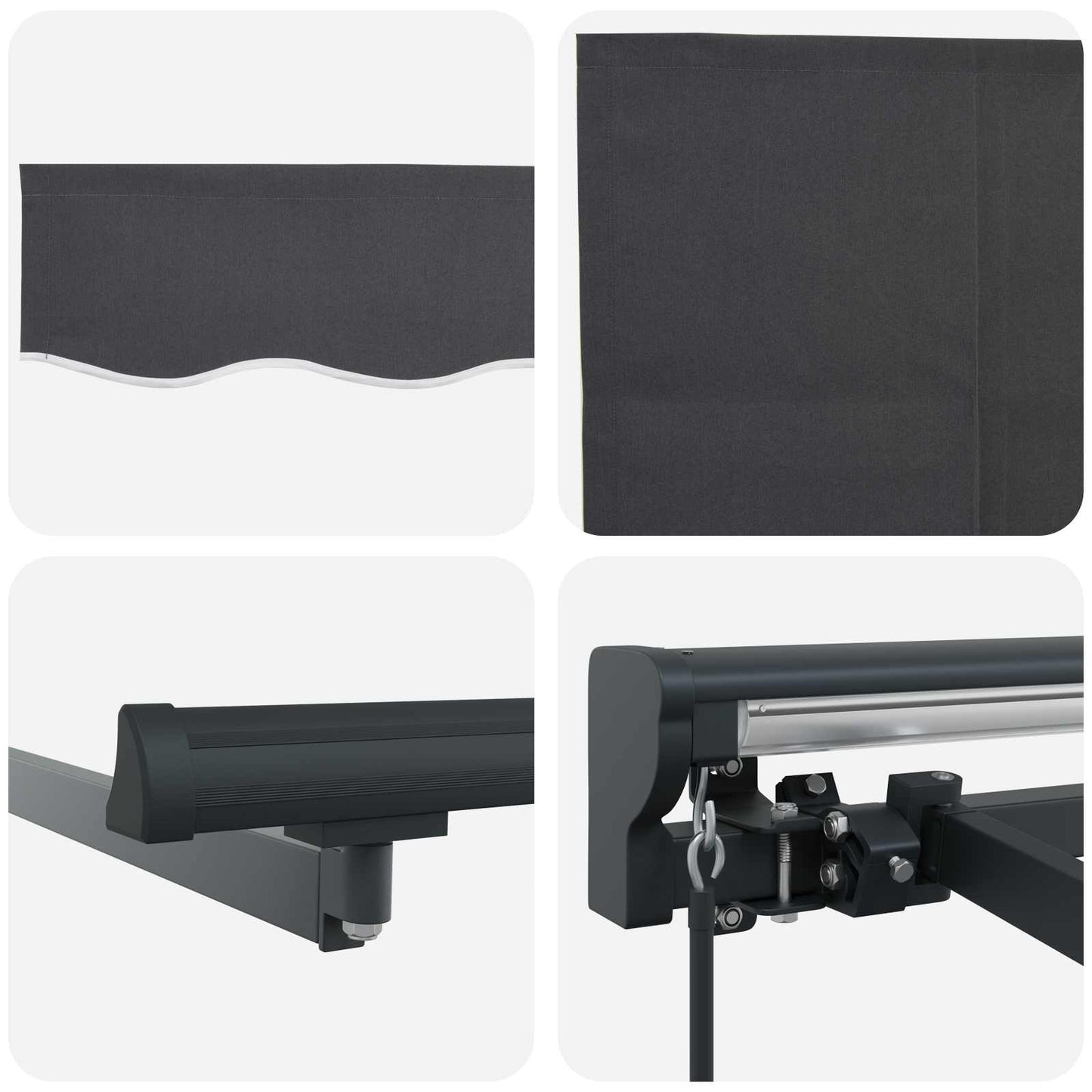 Einziehbare Markise Anthrazit 350 x 300 cm