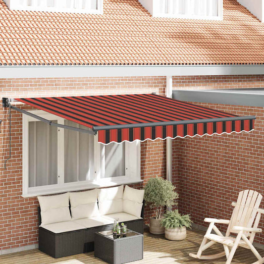 Markise Rot und Schwarz 350 x 250 x 165 cm Polyester