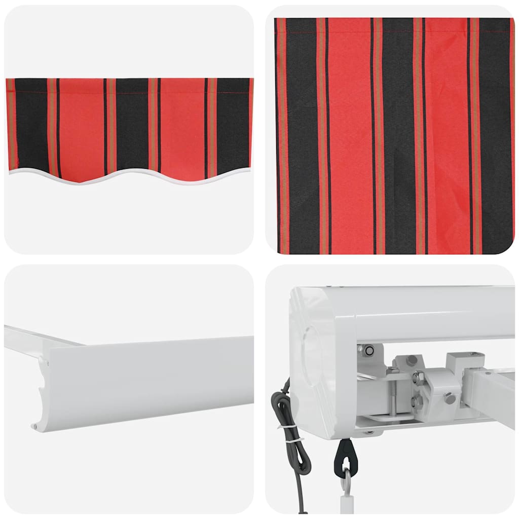 Markise Rot und Schwarz 350 x 250 x 165 cm