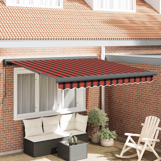 Einziehbare Markise Rot und Schwarz 350 x 250 cm