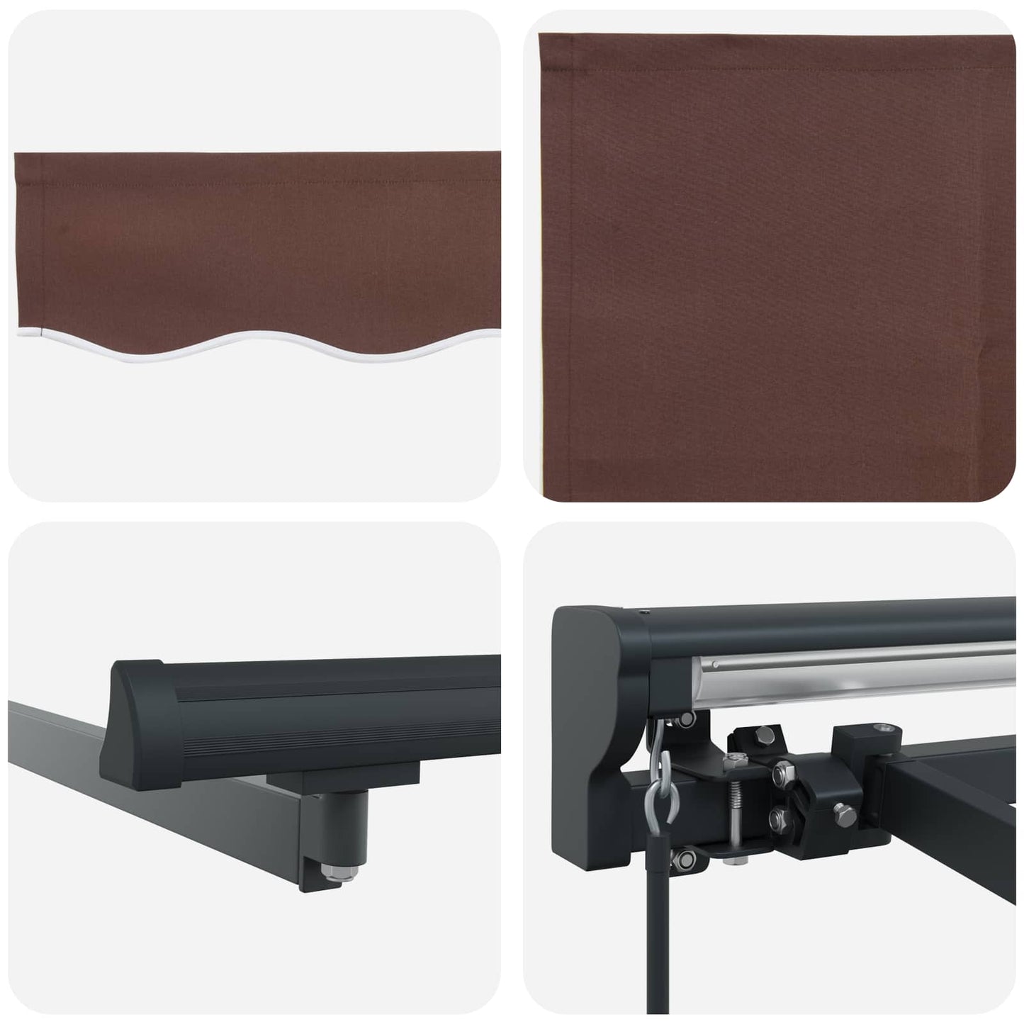 Einziehbare Markise Braun 350 x 250 cm Polyester und Metall