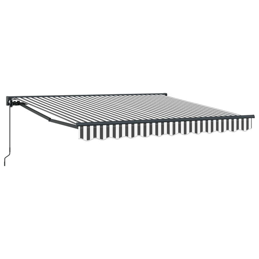 Einziehbare Markise Anthrazit und Weiß 350 x 250 cm