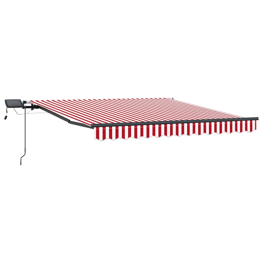 Einziehbare Markise Rot und Weiß 350 x 250 cm Stoff