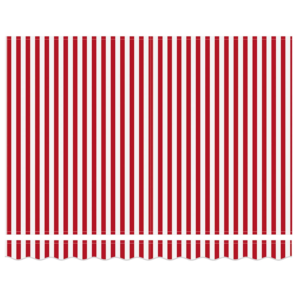 Einziehbare Markise Rot und Weiß 350 x 250 cm Stoff