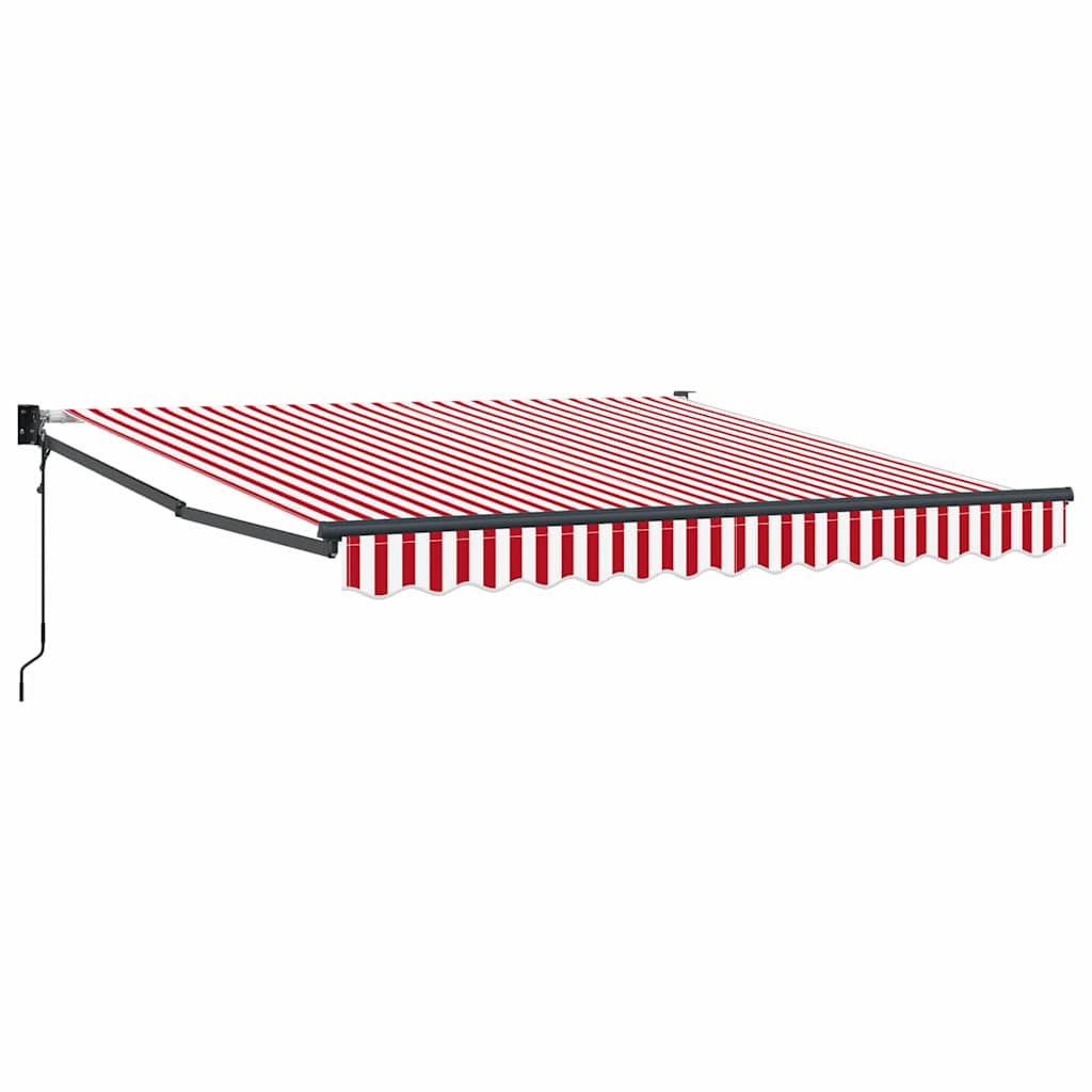 Einziehbare Markise Rot und Weiß 350 x 250 cm