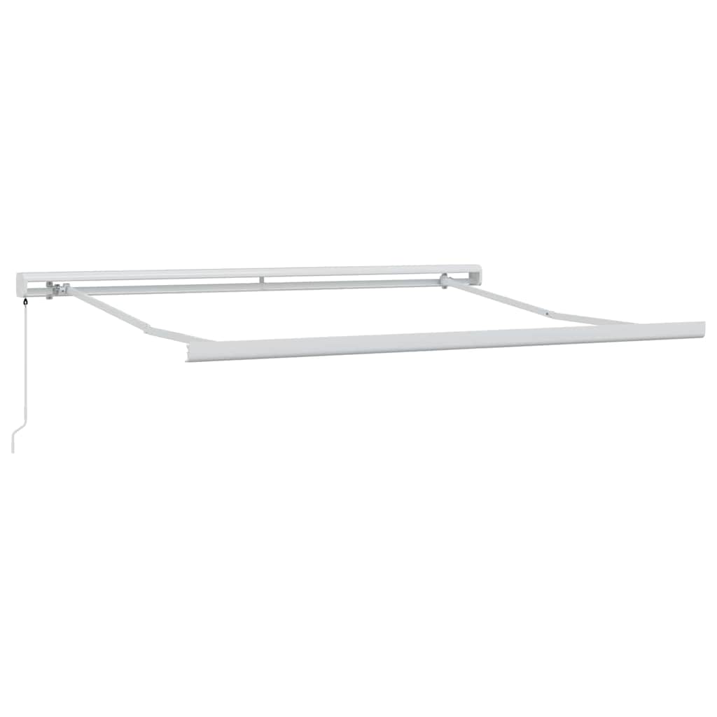 Einziehbare Markise Rot und Weiß 350 x 250 cm Stoff und Metall