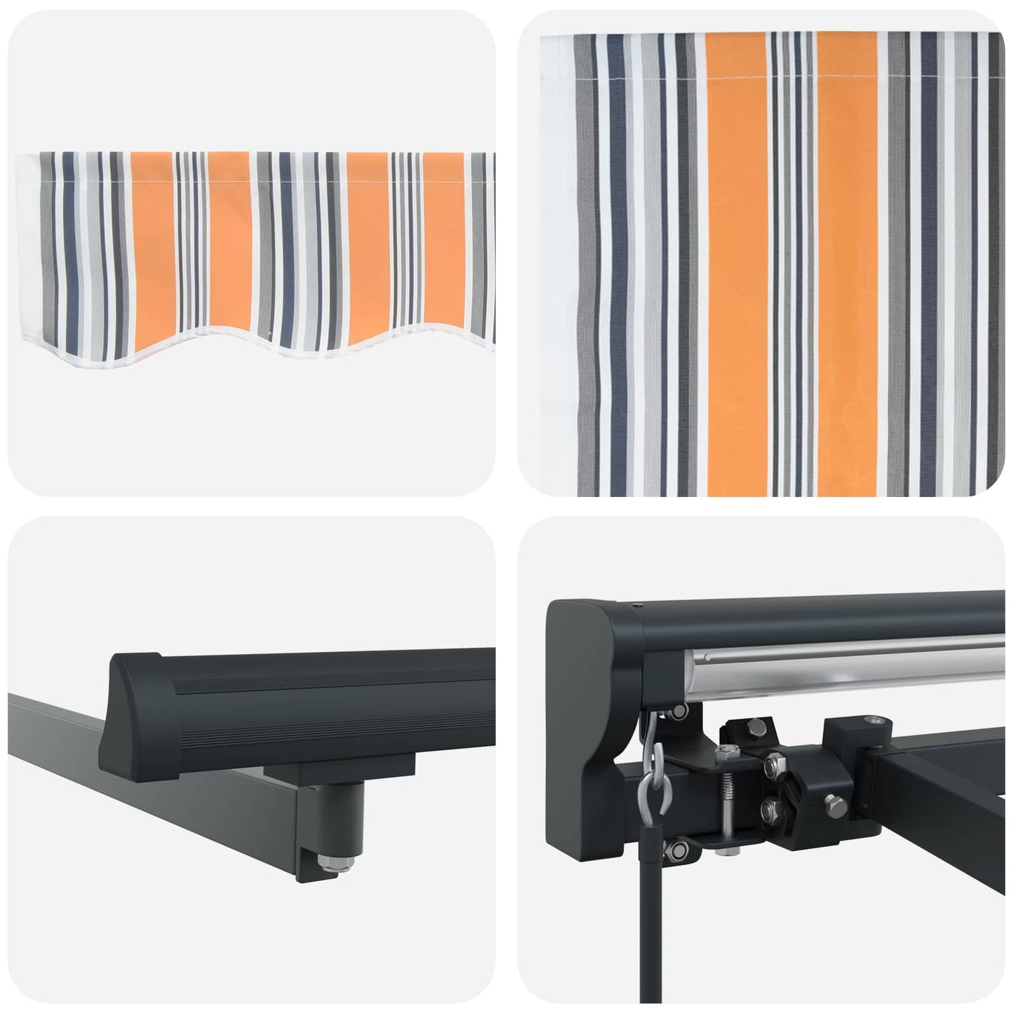 Einziehbare Markise Blau und Orange 350 x 250 cm