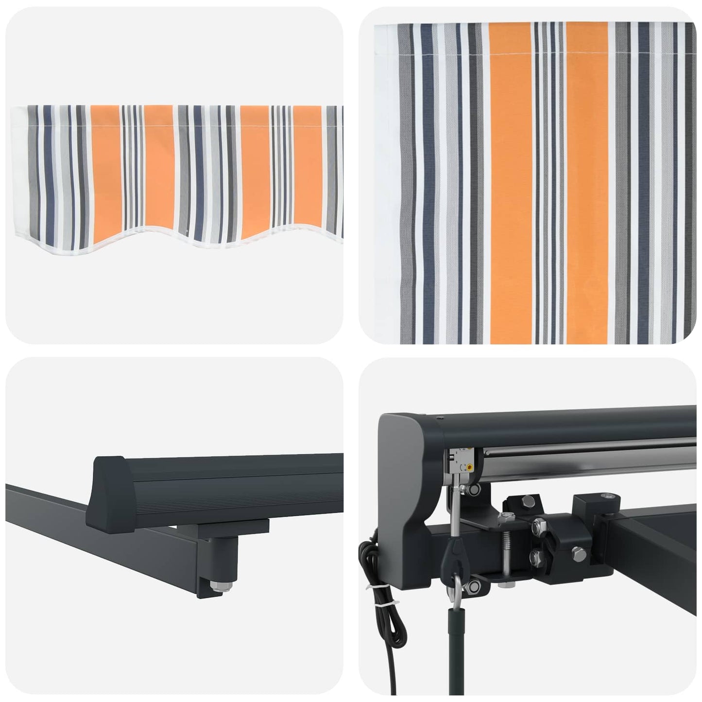 Einziehbare Markise Blau und Orange 350 x 250 cm