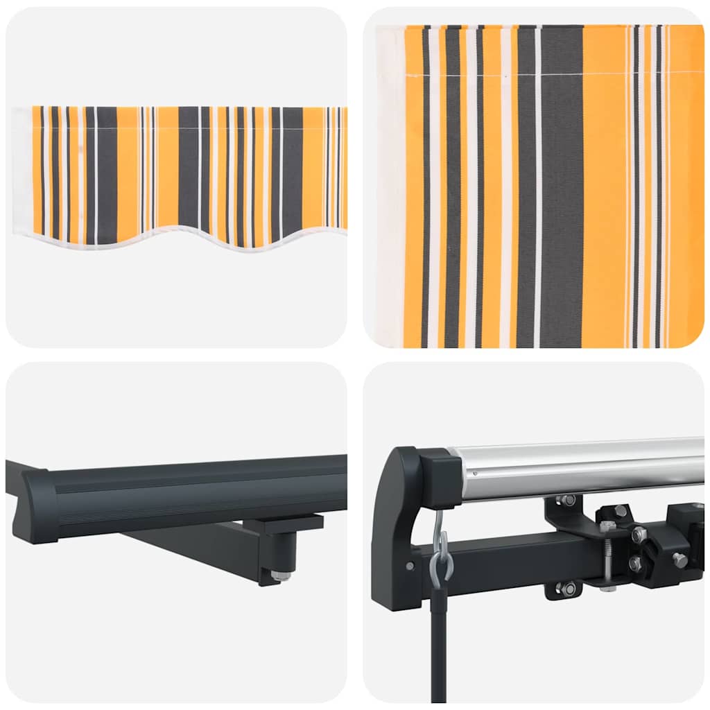 Einziehbare Markise Mehrfarbig 350 x 250 cm Polyester und Stahl