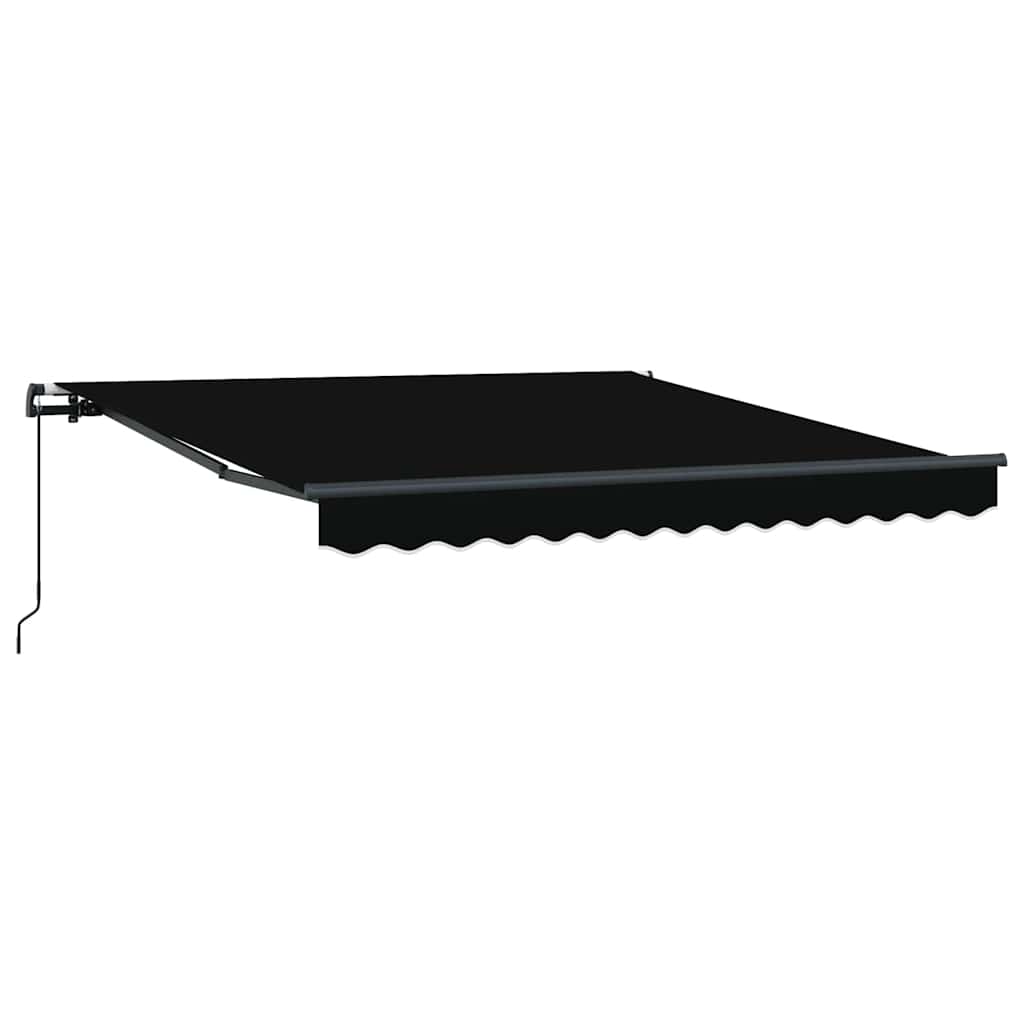 Einziehbare Markise Schwarz 350 x 250 cm Polyester und Stahl