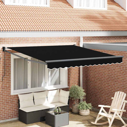Einziehbare Markise Schwarz 350 x 250 cm