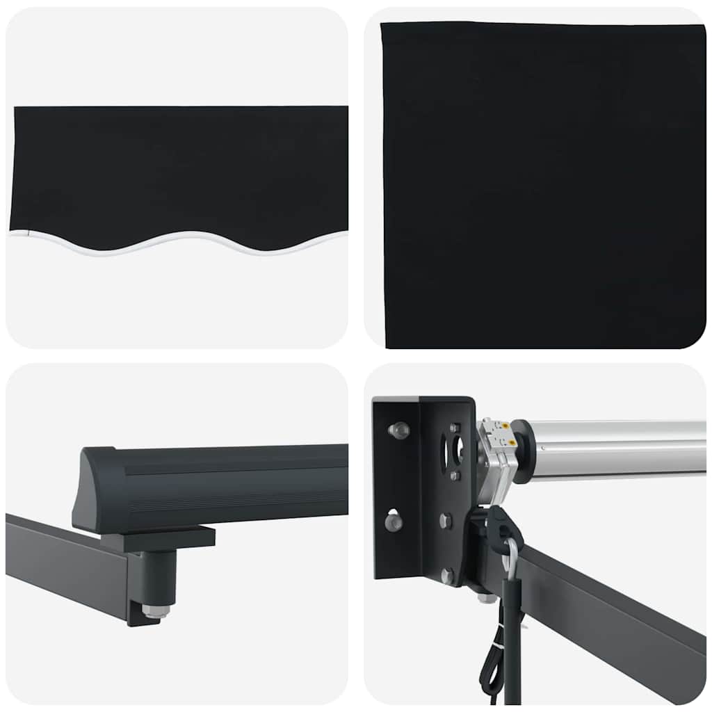 Einziehbare Markise Schwarz 350 x 250 cm