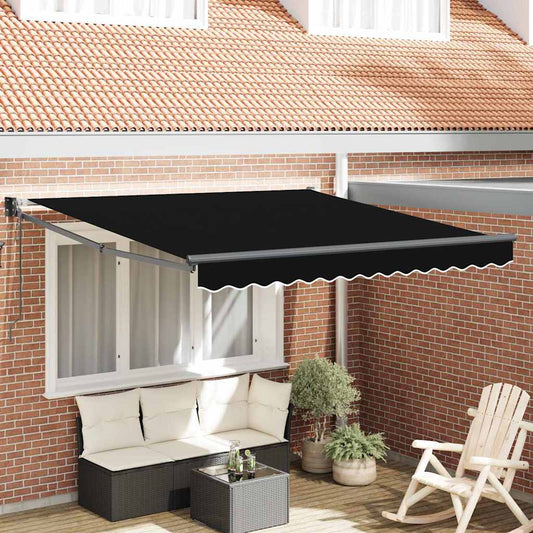 Einziehbare Markise Schwarz 350 x 250 cm