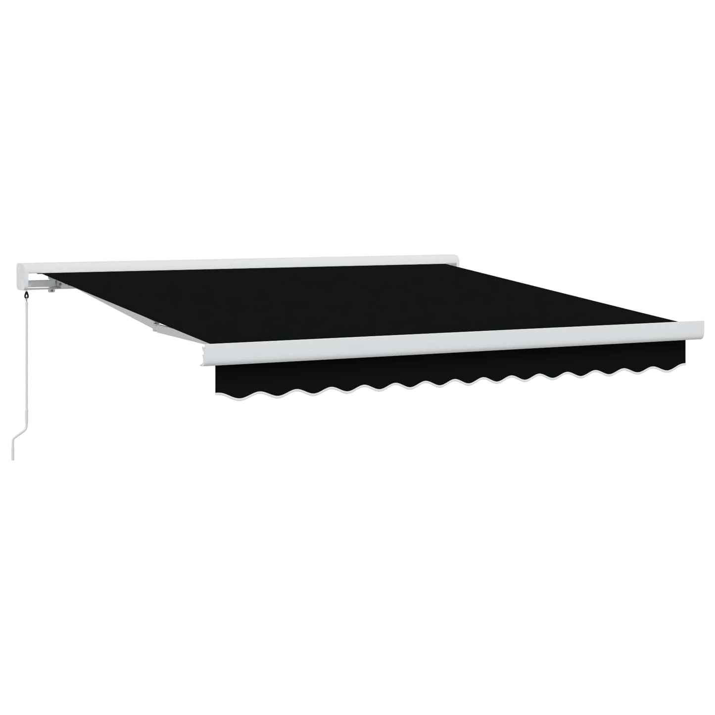 Einziehbare Markise Schwarz 350 x 250 cm Stoff und Metall