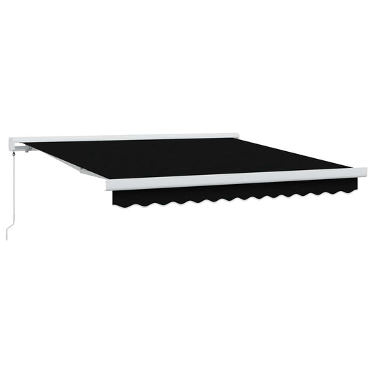 Einziehbare Markise Schwarz 350 x 250 cm Stoff und Metall
