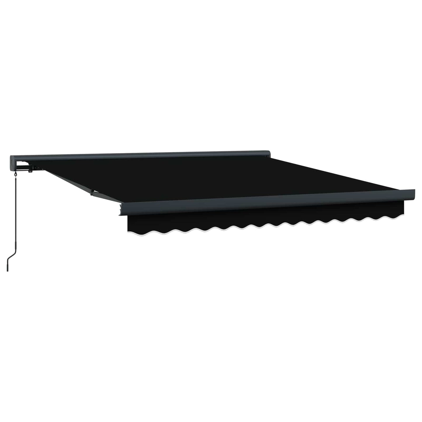 Einziehbare Markise Schwarz 350 x 250 cm Stoff und Metall