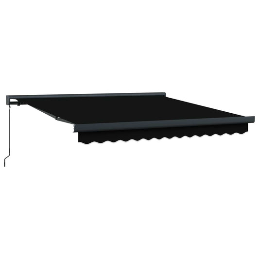 Einziehbare Markise Schwarz 350 x 250 cm Stoff und Metall