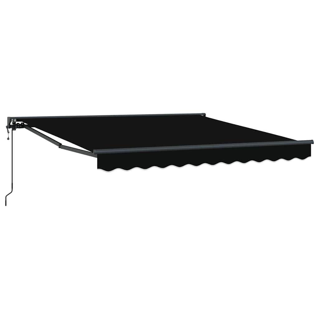 Einziehbare Markise Schwarz 350 x 250 cm Polyester und Metall