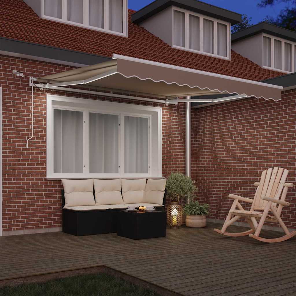Einziehbare Markise Beige 350 x 250 cm Polyester und Metall