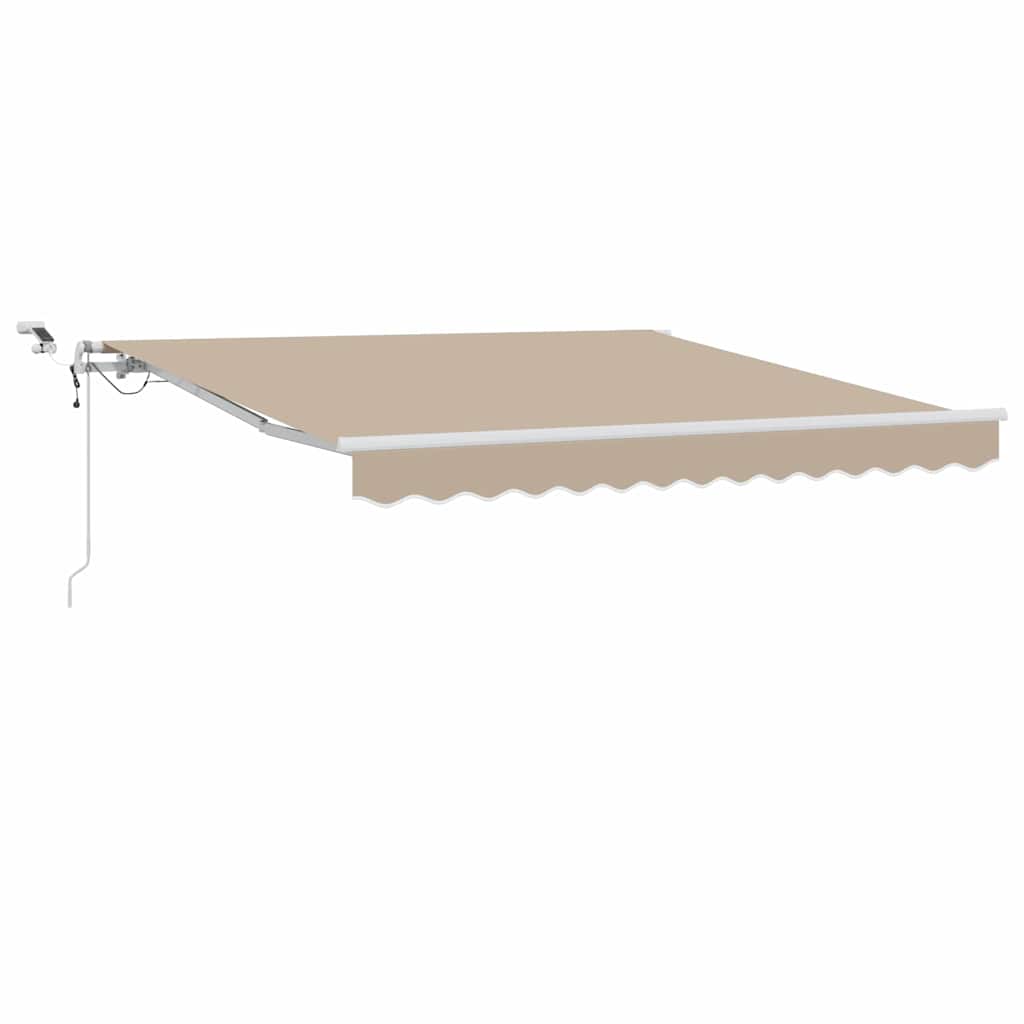 Einziehbare Markise Beige 350 x 250 cm Polyester und Metall