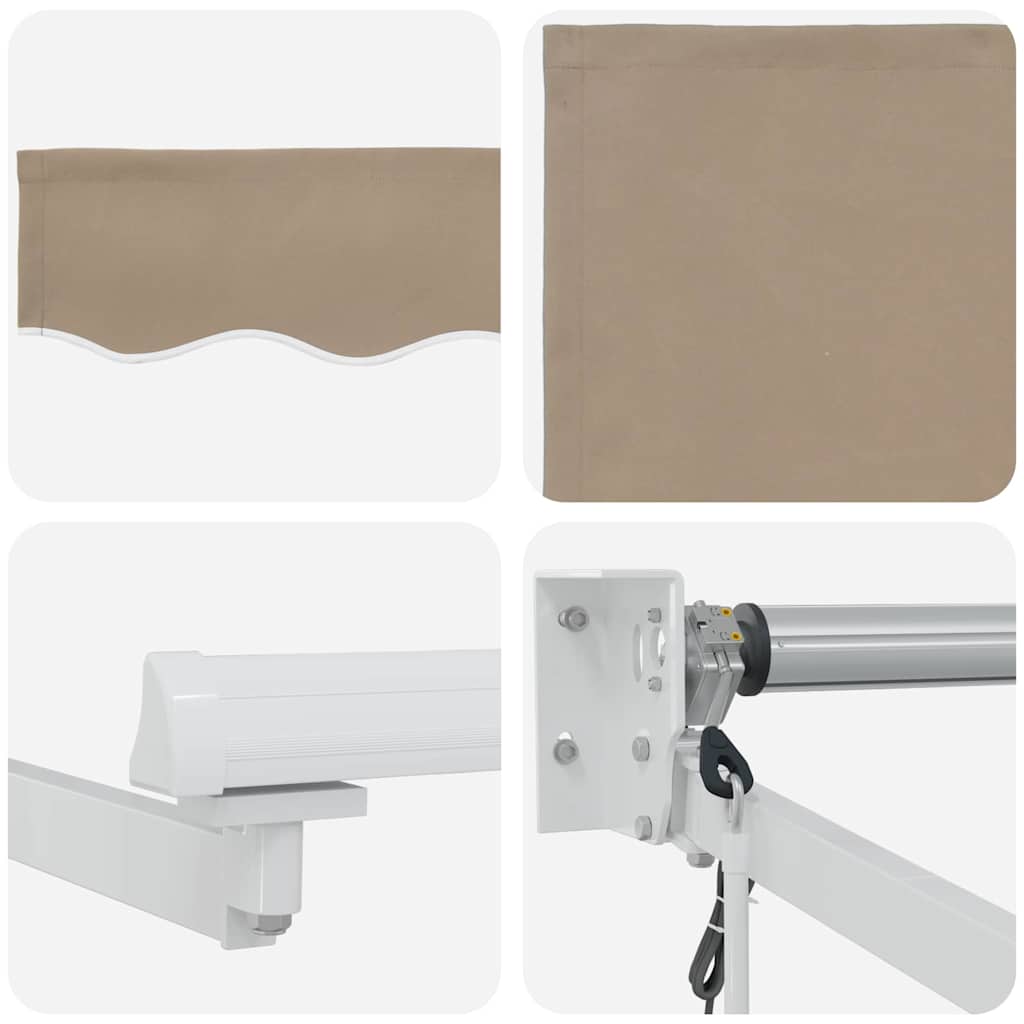 Einziehbare Markise Beige 350 x 250 cm Polyester und Aluminium