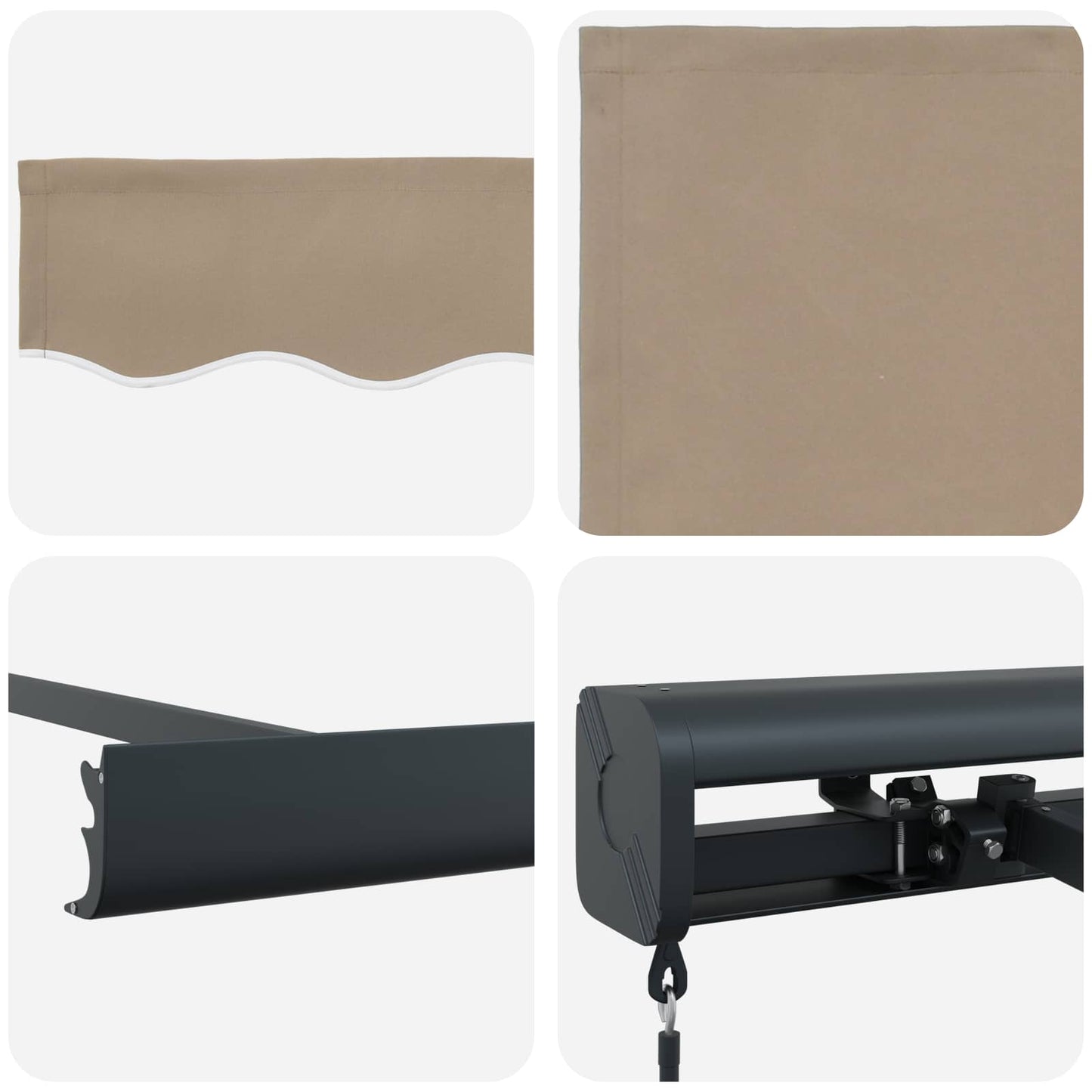 Einziehbare Markise Beige 350 x 250 cm Stoff und Metall