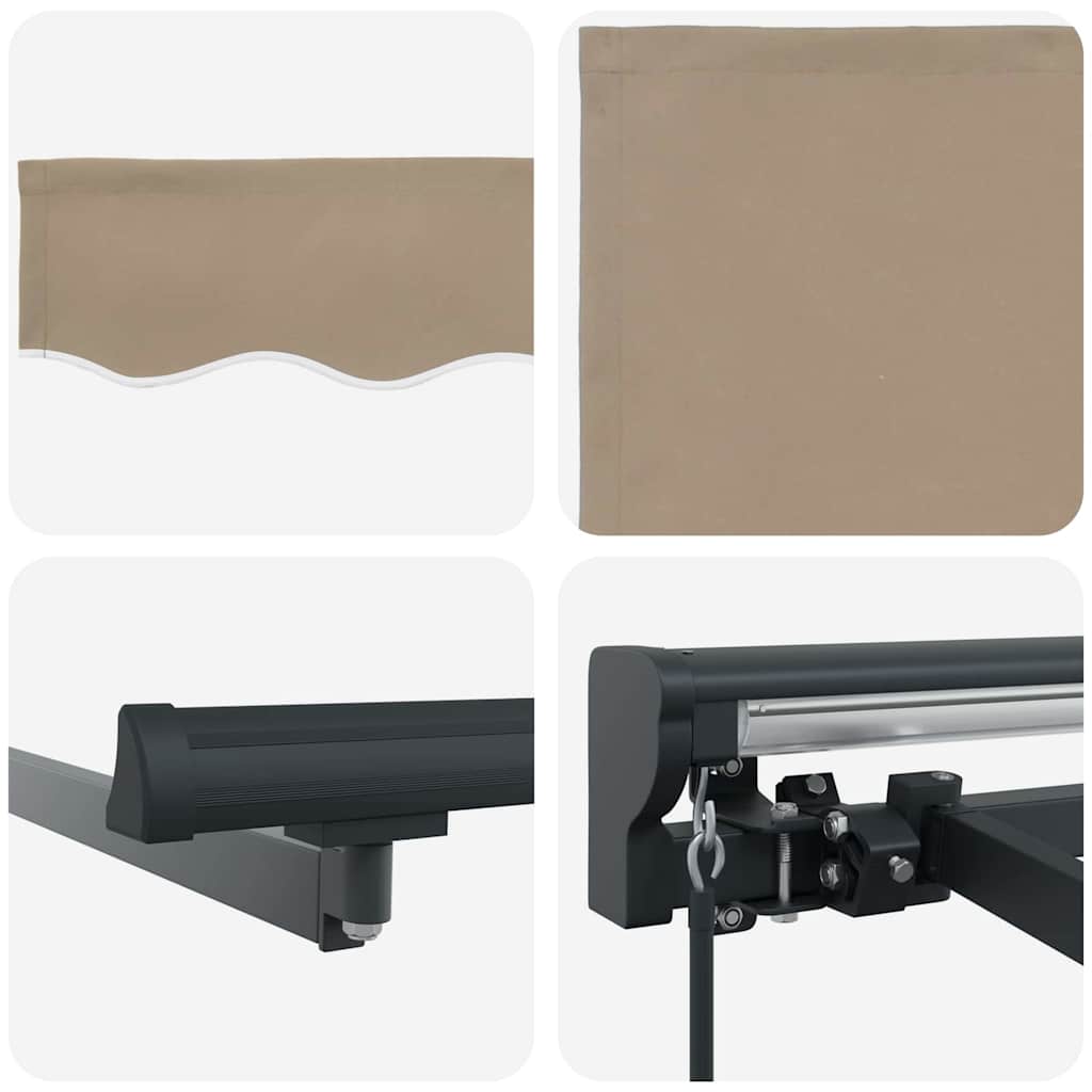 Einziehbare Markise Beige 350 x 250 cm Polyester und Metall