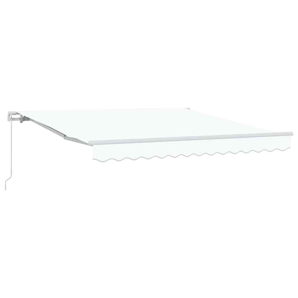 Einziehbare Markise Weiß 350 x 250 cm Polyester und Aluminium
