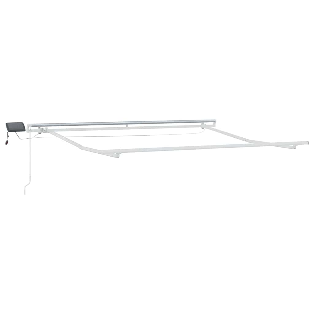 Einziehbare Markise Weiß 350 x 250 cm Stoff und Stahl