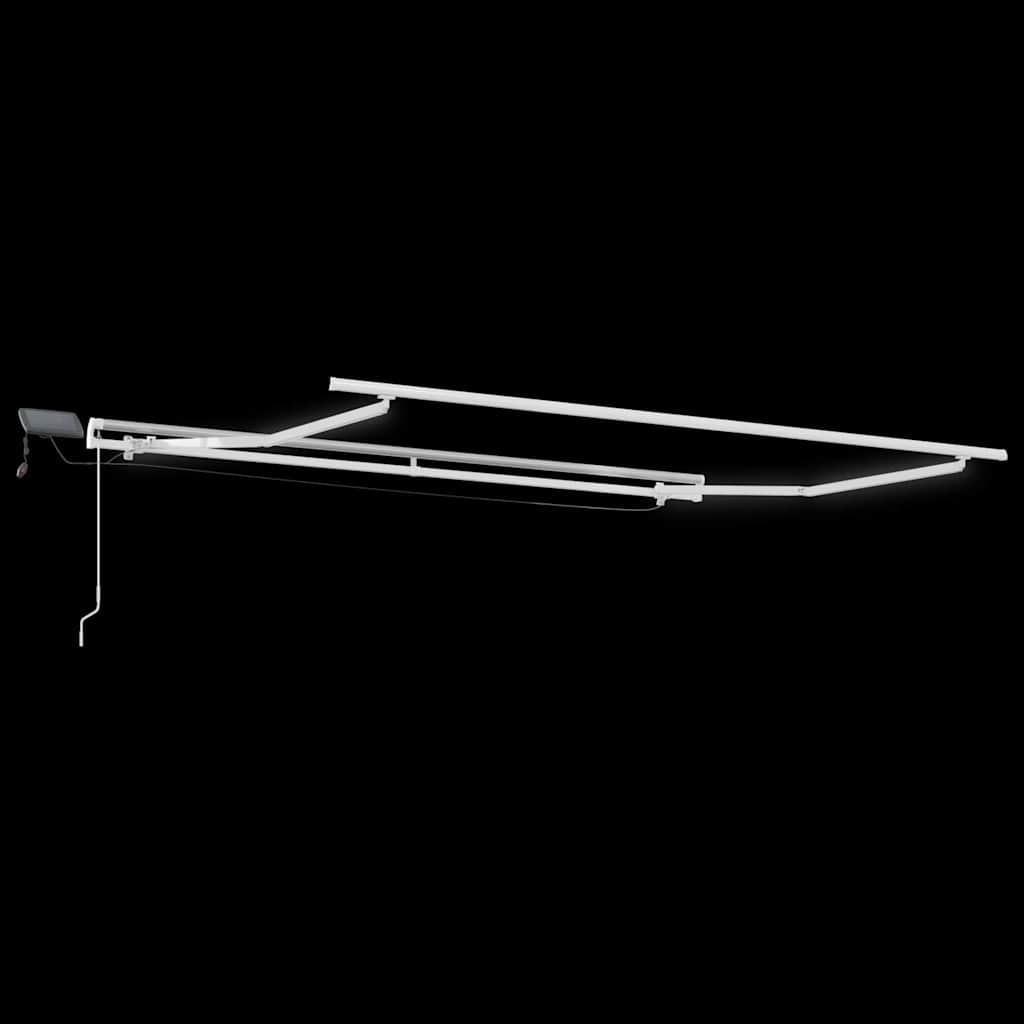 Einziehbare Markise Weiß 350 x 250 cm Stoff und Stahl