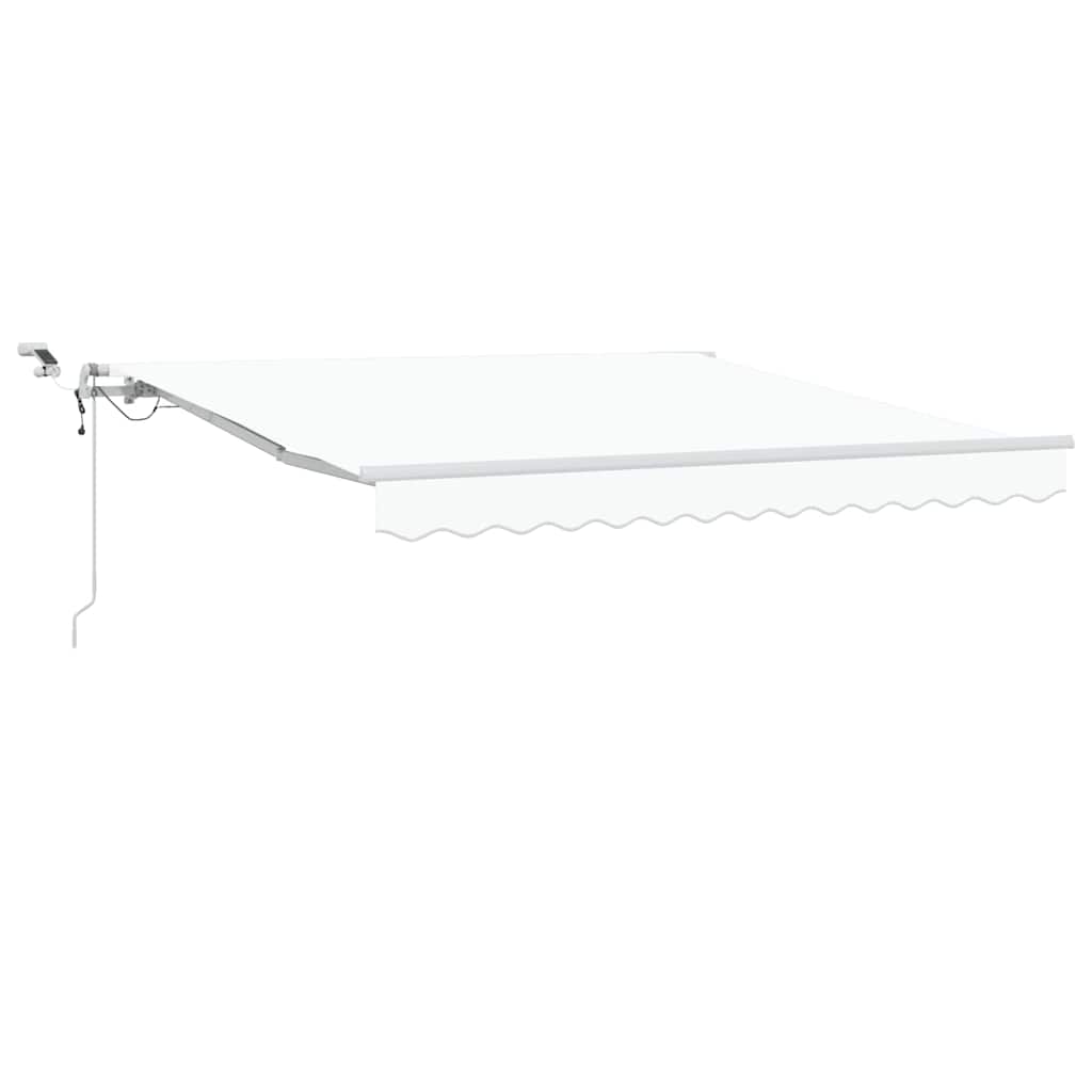 Einziehbare Markise Weiß 350 x 250 cm Polyester und Metall