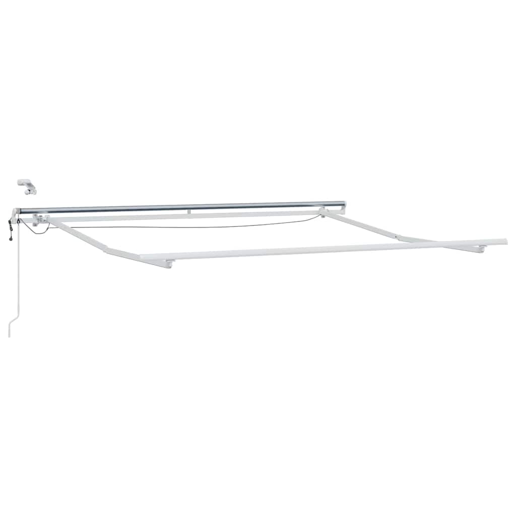 Einziehbare Markise Weiß 350 x 250 cm Polyester und Metall