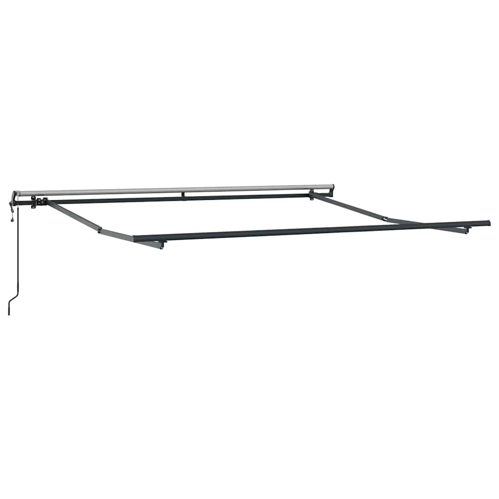 Einziehbare Markise Weiß 350 x 250 cm Stoff und Aluminium