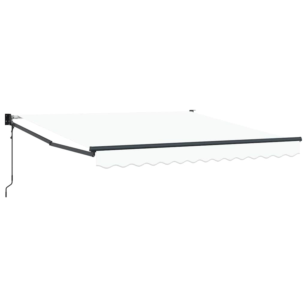 Einziehbare Markise Weiß 350 x 250 cm Polyester und Aluminium