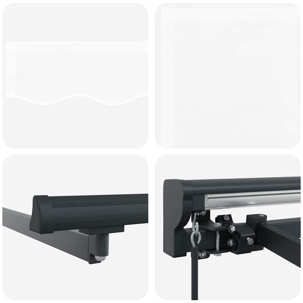 Einziehbare Markise Weiß 350 x 250 cm Polyester und Metall