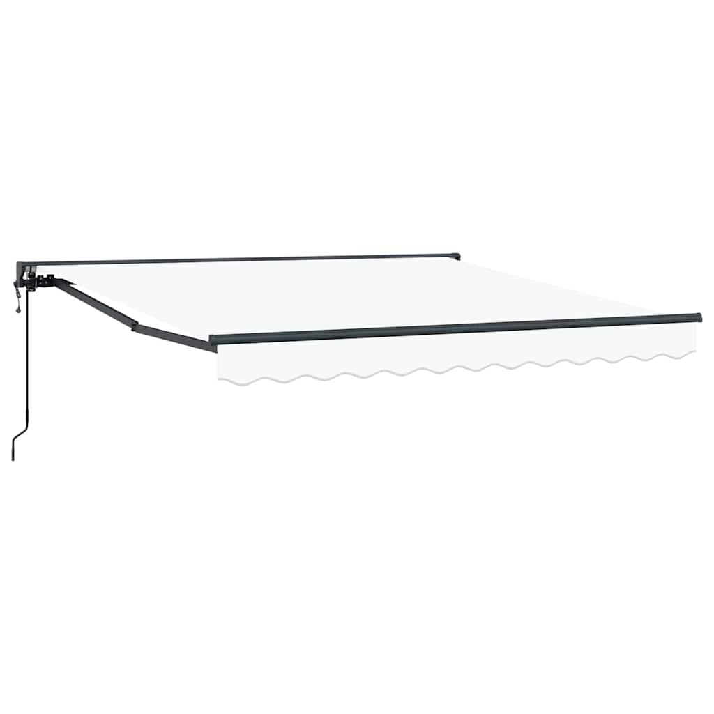 Einziehbare Markise Weiß 350 x 250 cm Polyester und Metall