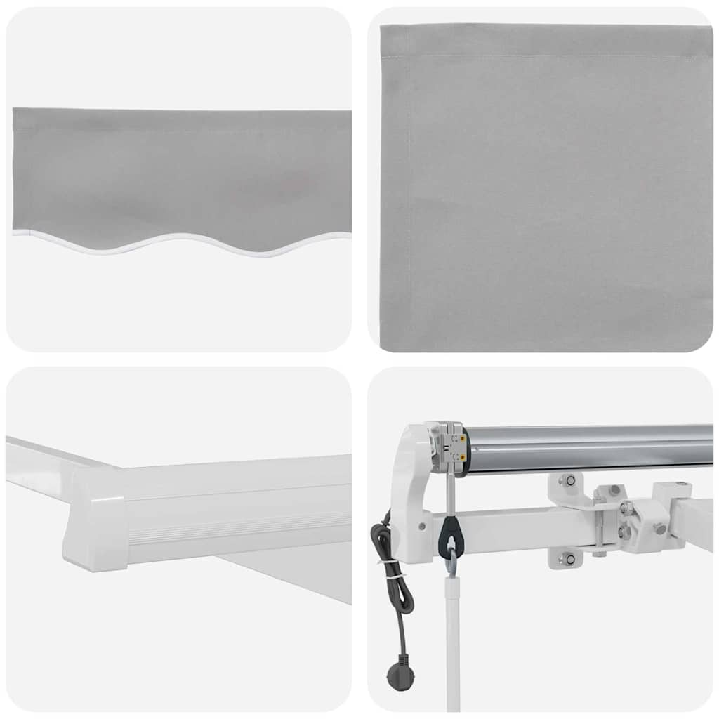 Einziehbare Markise Hellgrau 350 x 250 cm Stoff