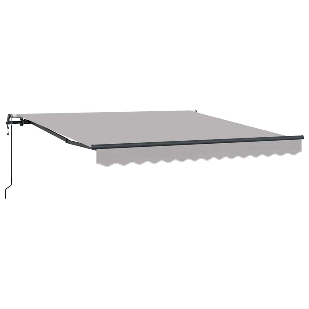 Einziehbare Markise Hellgrau 350 x 250 cm Stoff und Aluminium