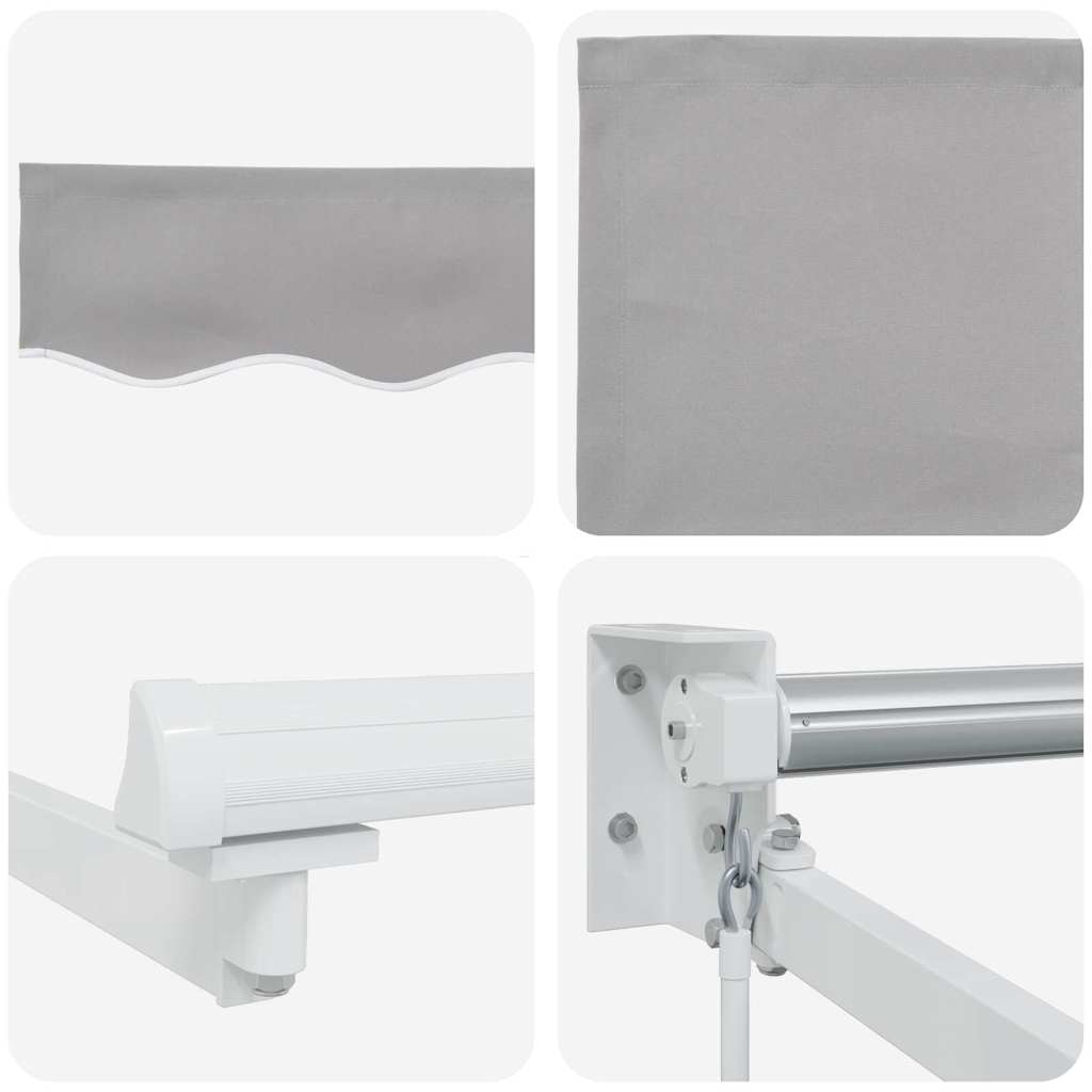 Einziehbare Markise Hellgrau 350 x 250 cm Stoff