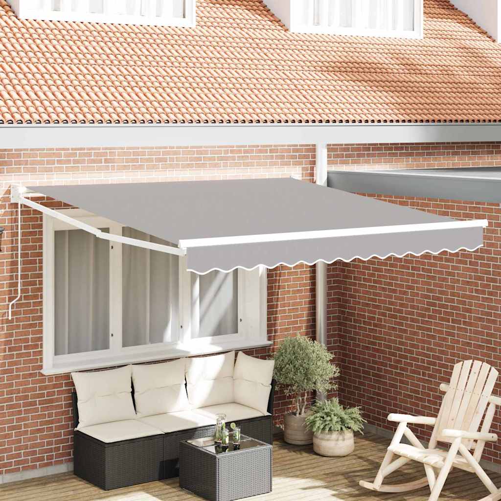 Einziehbare Markise Hellgrau 350 x 250 cm Stoff