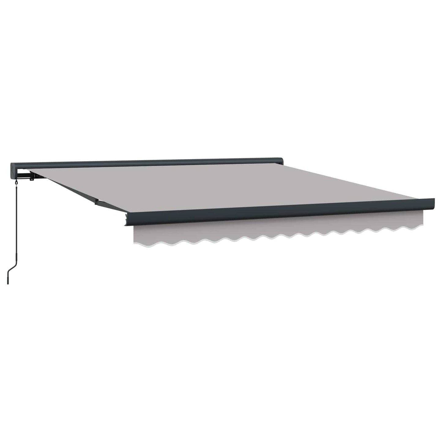 Einziehbare Markise Hellgrau 350 x 250 cm Stoff und Metall