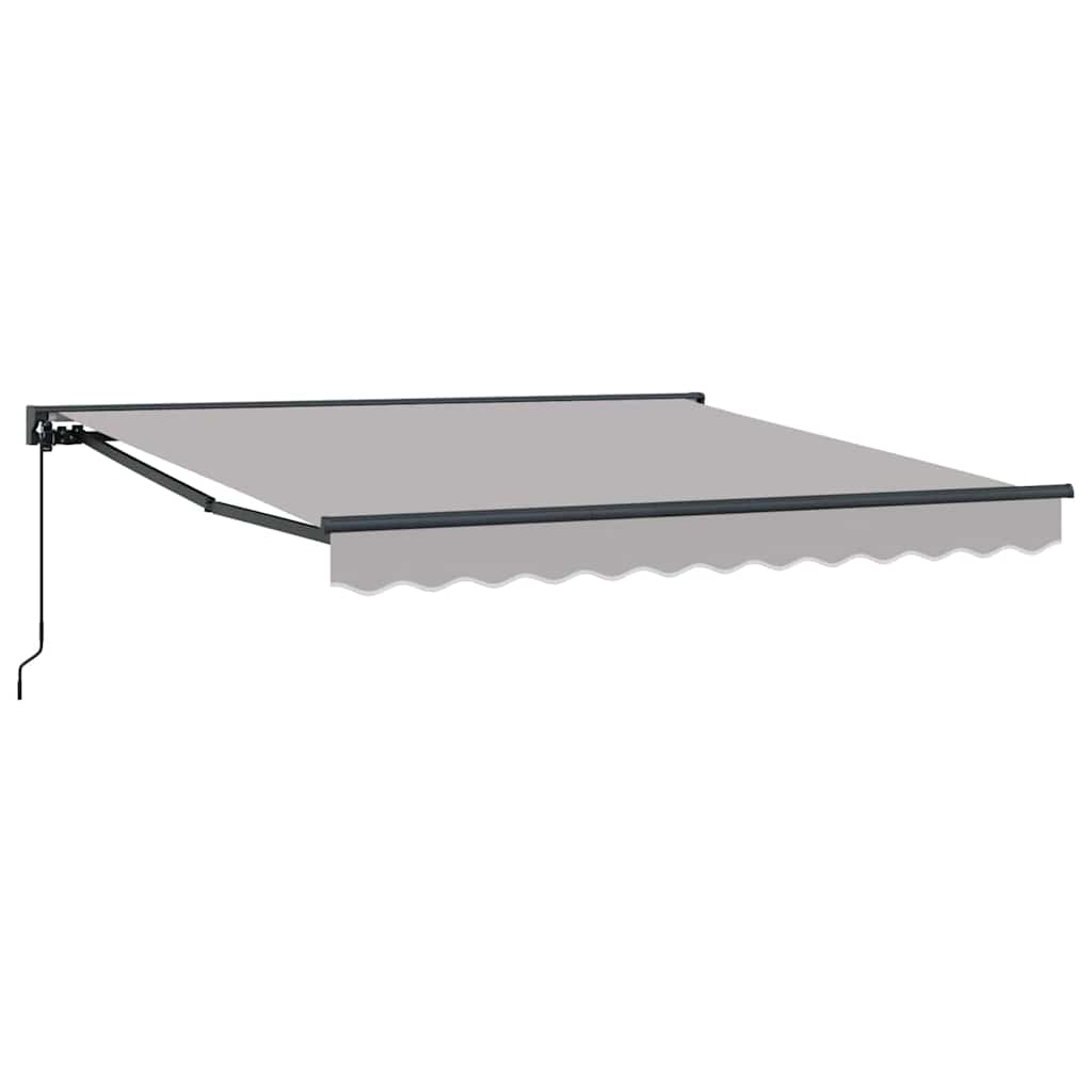 Einziehbare Markise Hellgrau 350 x 250 cm Polyester und Metall