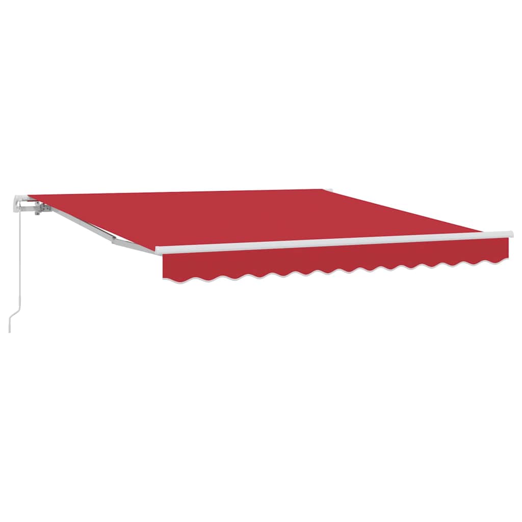 Einziehbare Markise Rot 350 x 250 cm Polyester und Aluminium