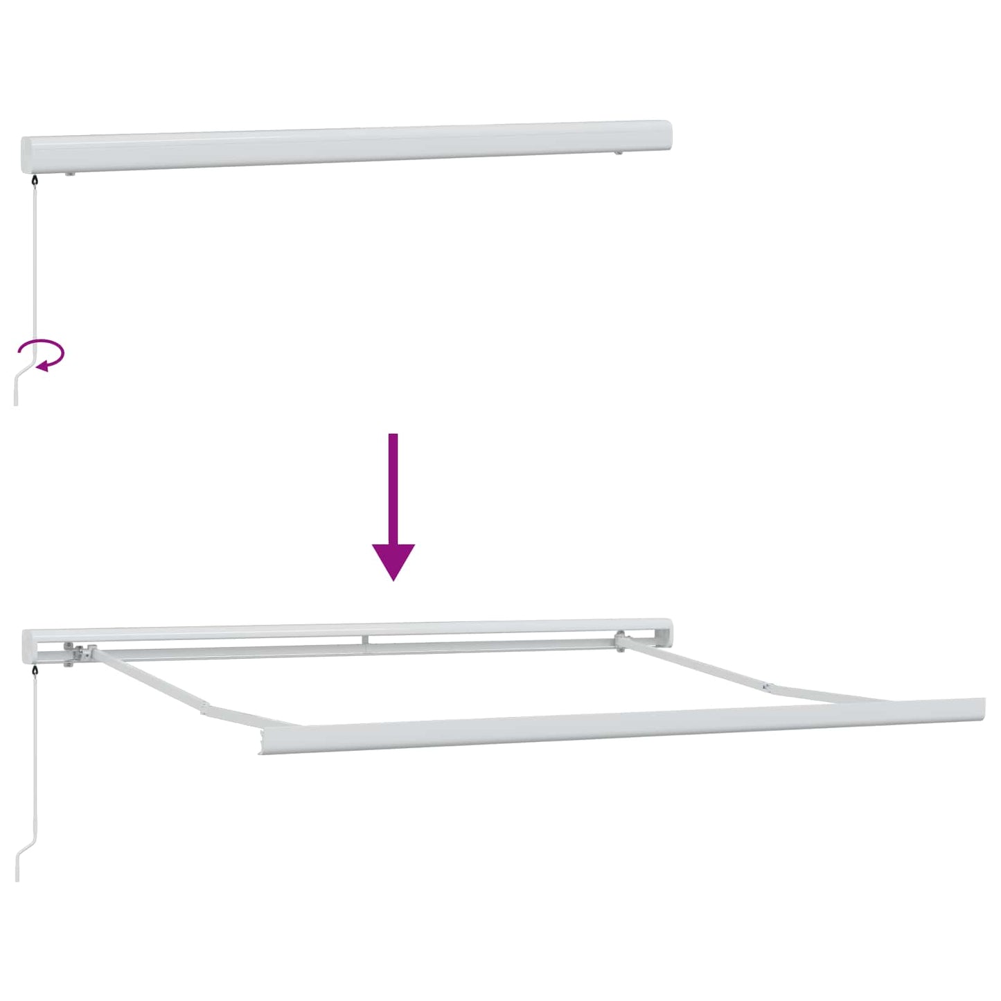 Einziehbare Markise Rot 350 x 250 cm Stoff und Metall