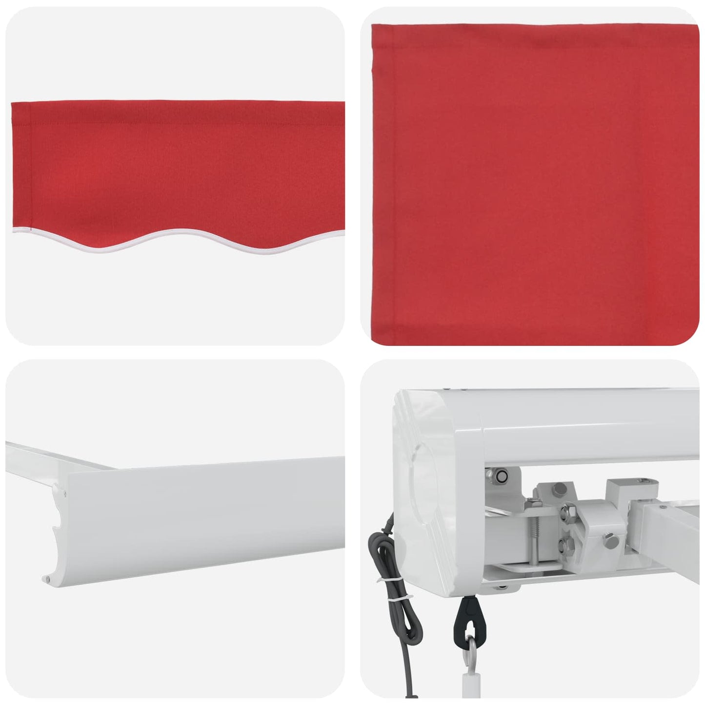 Markise Rot 350 x 250 x 165 cm Polyester und Aluminium